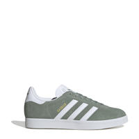 thumbnail: Grijsgroene unisex adidas Originals Gazelle sneaker van suede/voering: mesh/voetbed: ortholite met veters en effen