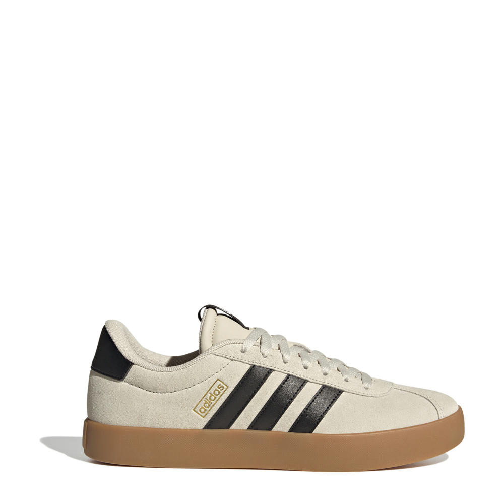 Ecru en zwarte heren adidas Sportswear VL Court 3.0 sneakers van suã¨de met veters