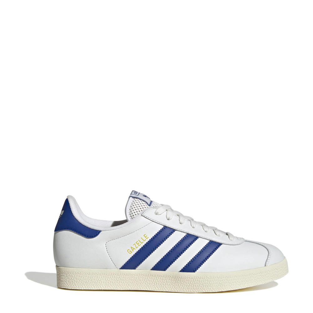 Witte unisex adidas Originals Gazelle sneakers van suede/voering: mesh/voetbed: ortholite met veters en effen