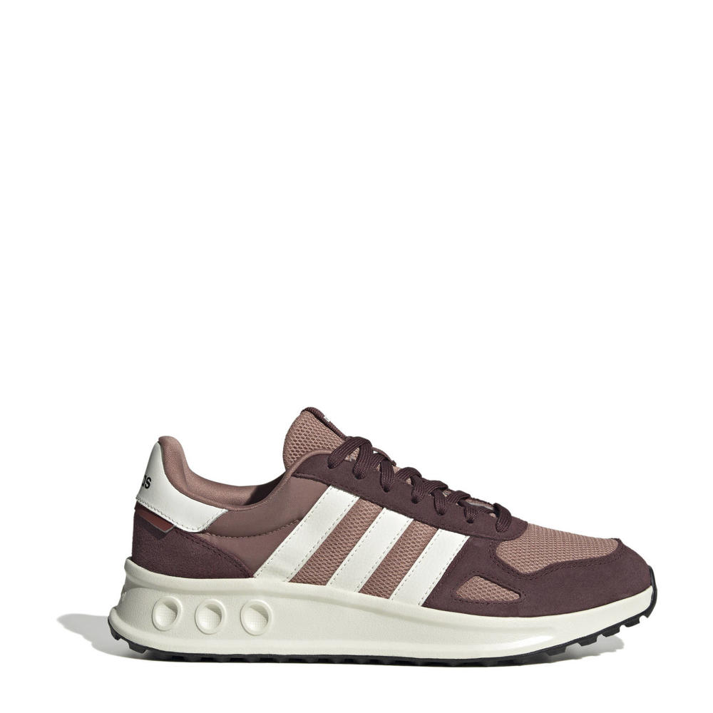 Donkerbruin en lichtbruine heren adidas Sportswear Run 84 hardloopschoenen van mesh/suède met veters