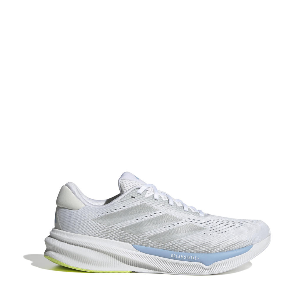 Wit, blauw en gele heren adidas Performance Supernova Stride 2 hardloopschoenen van mesh met veters