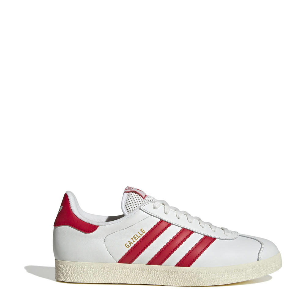 Witte unisex adidas Originals Gazelle sneakers van suede/voering: mesh/voetbed: ortholite met veters en effen