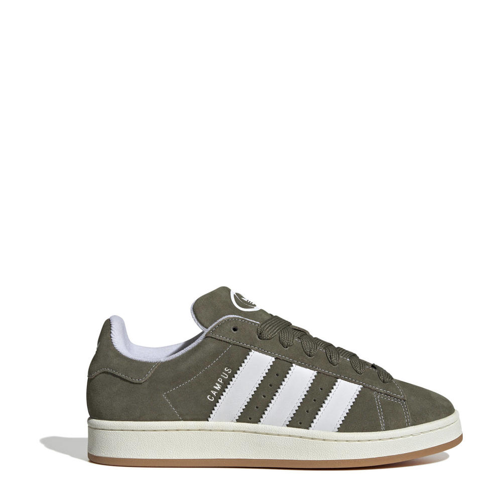 Olijfgroen en witte heren adidas Originals Campus 00s sneakers van suède-pu/voering: mesh/voetbed: eva met veters