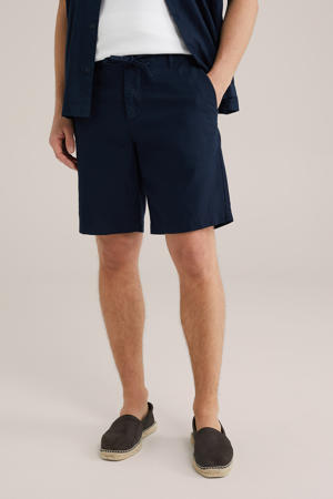 linnen relaxed chino short donkerblauw