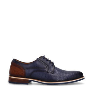   leren veterschoenen donkerblauw