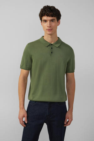 regular polo fijn gebreid groen