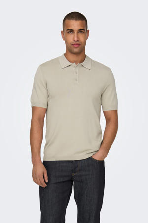 regular polo gebreid zand
