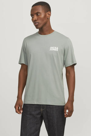 T-shirt JJECORP met logo lichtgroen