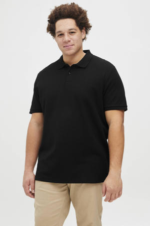 polo met ingebreid patroon zwart