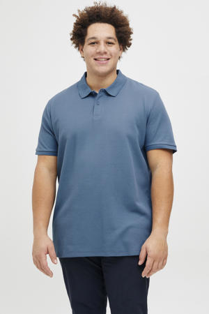 regular polo met ingebreid patroon blauw