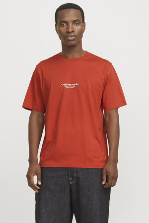 regular T-shirt JORVESTERBRO met printopdruk rood