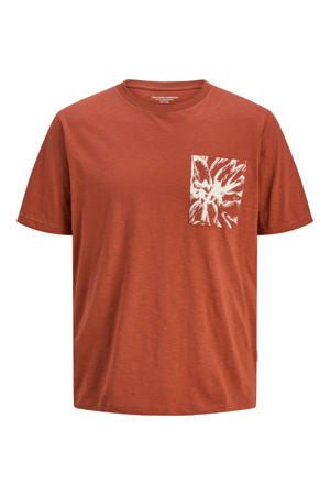T-shirt Jorsplit roodbruin
