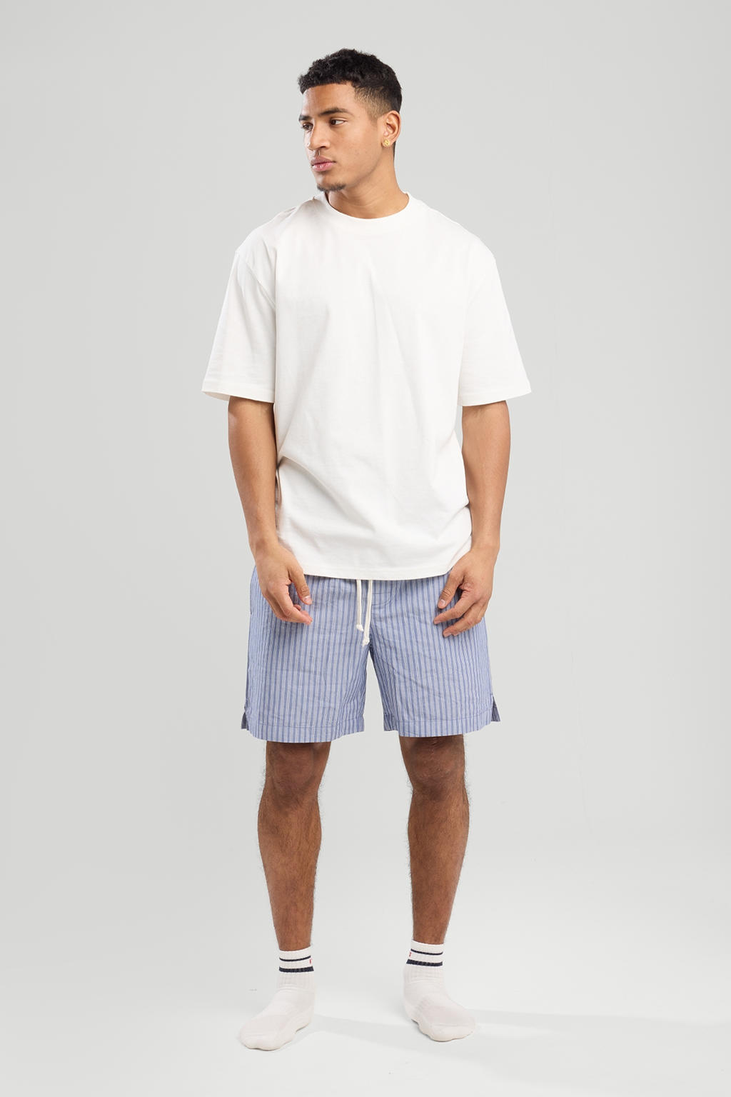 America Today pyjamashort Lennon blauw/wit