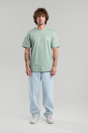 thumbnail: Lichtgroene heren America Today T-shirt van katoen met backprint, korte mouwen en ronde hals