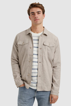 linnen overshirt bruin