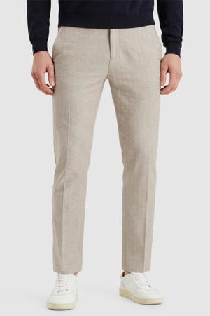 linnen slim chino taupe