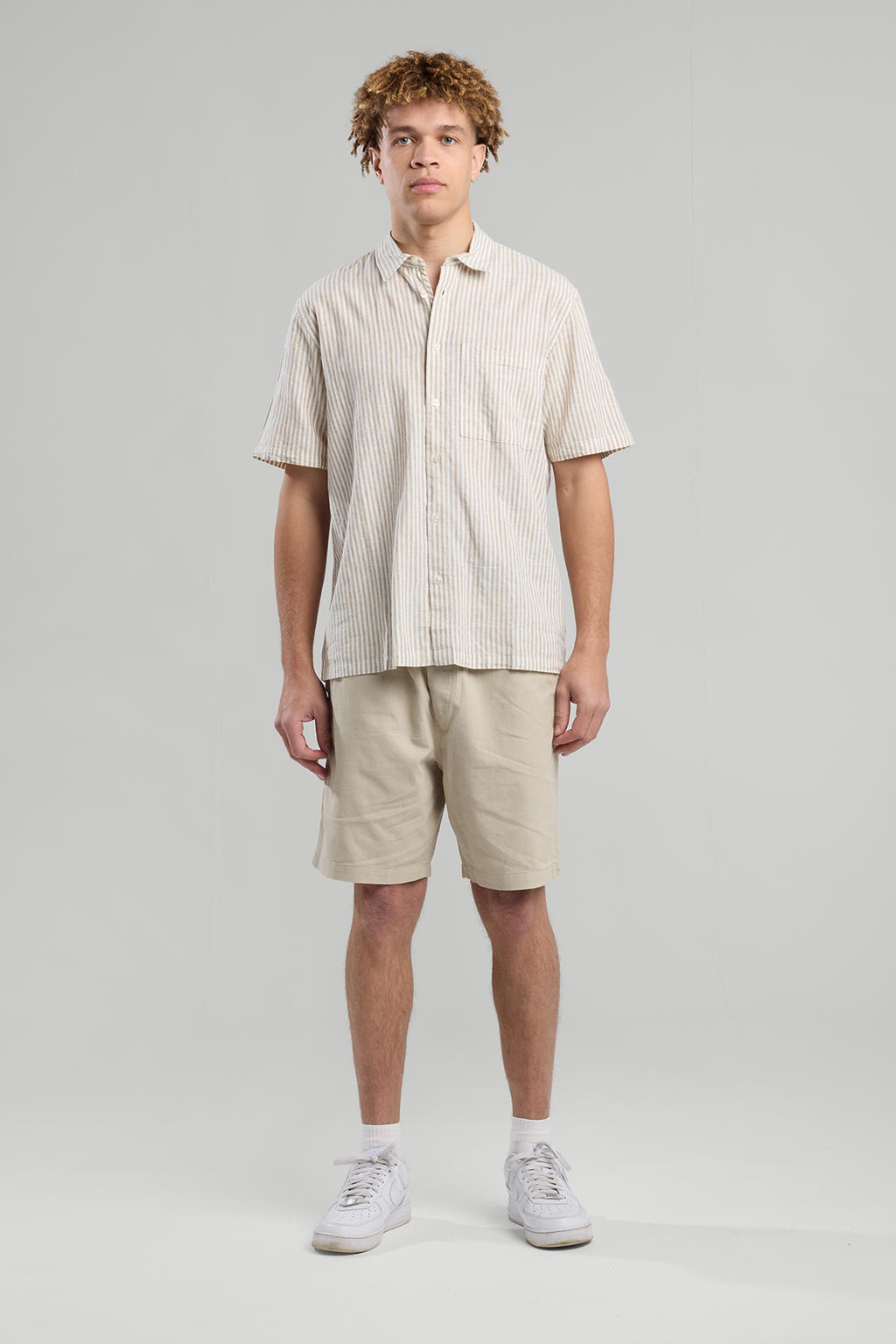 America Today linnen casual overhemd bruin