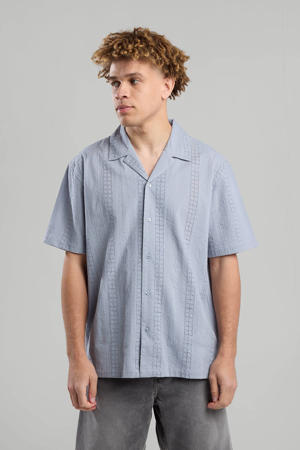 T-shirt met textuur blauw