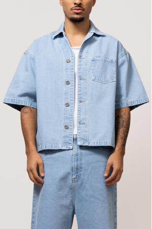 oversized overhemd blauw