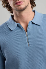 thumbnail: America Today regular polo gebreid blauw
