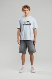thumbnail: Blauwe heren America Today T-shirt van katoen met printopdruk, korte mouwen en ronde hals