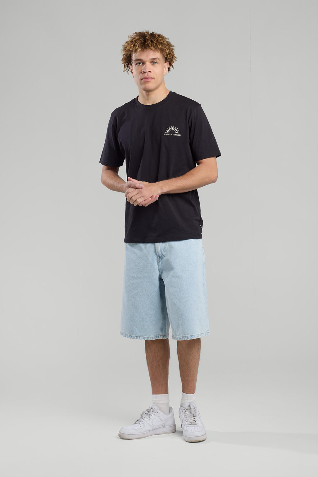 America Today denim loose short lichtblauw