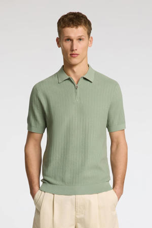 regular polo gebreid groen