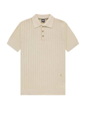 slim polo gebreid ecru