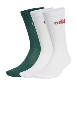 sokken - set van 3 groen/wit