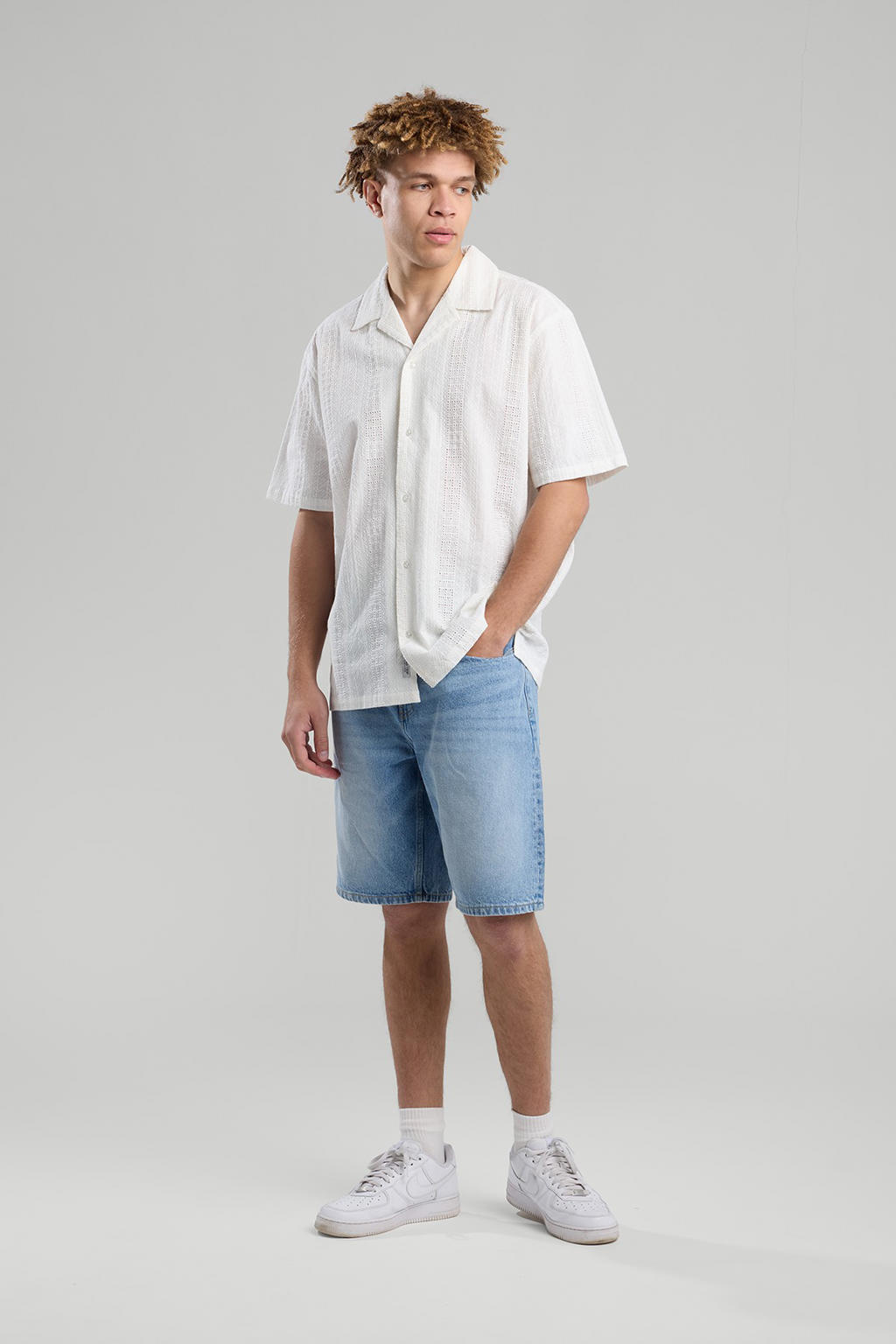 America Today regular denim short blauw