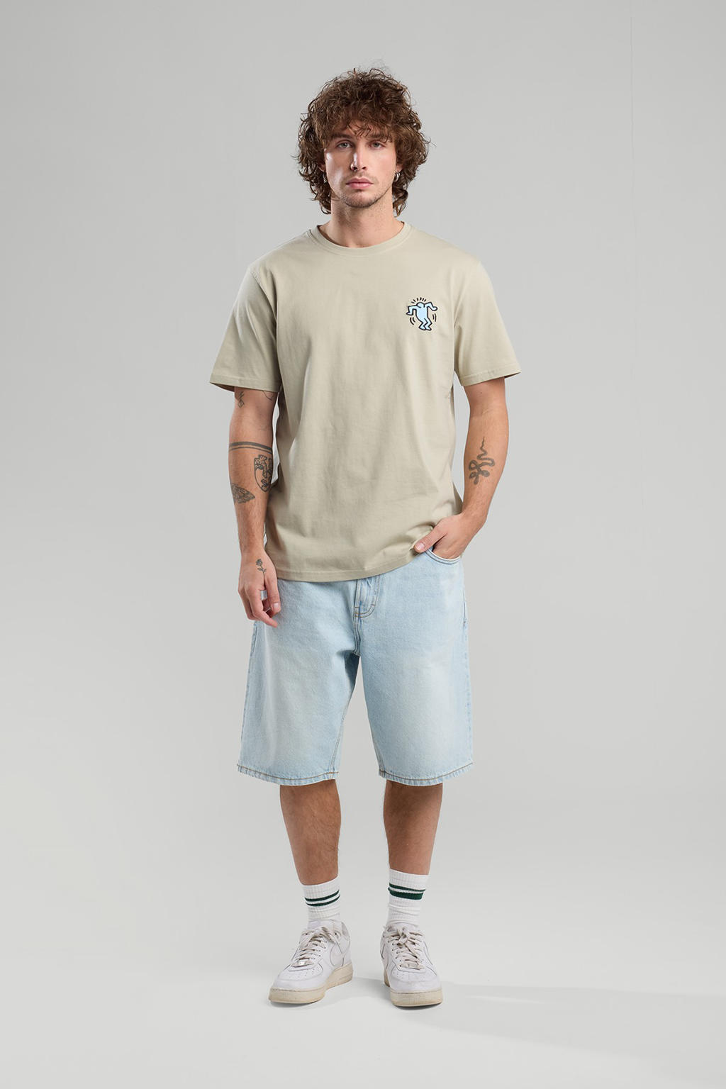America Today regular denim short blauw