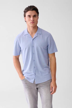 casual overhemd blauw