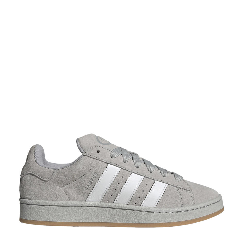 Lichtgrijze unisex adidas Originals Campus 00s sneakers van suède-pu/voering: mesh/voetbed: eva met veters