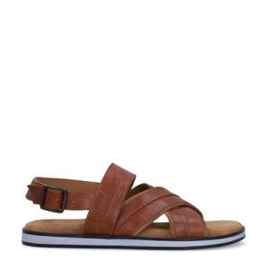   leren sandalen cognac
