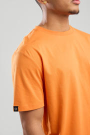 thumbnail: Oranje heren America Today t-shirt van katoen met effen, korte mouwen en ronde hals