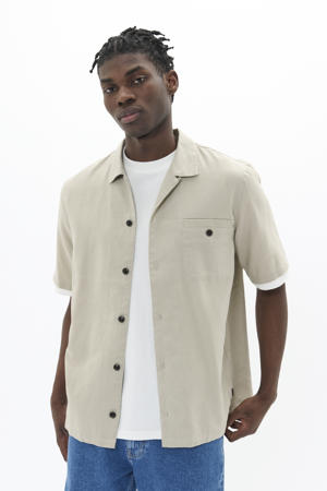 linnen casual overhemd beige
