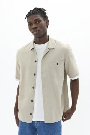 linnen casual overhemd beige
