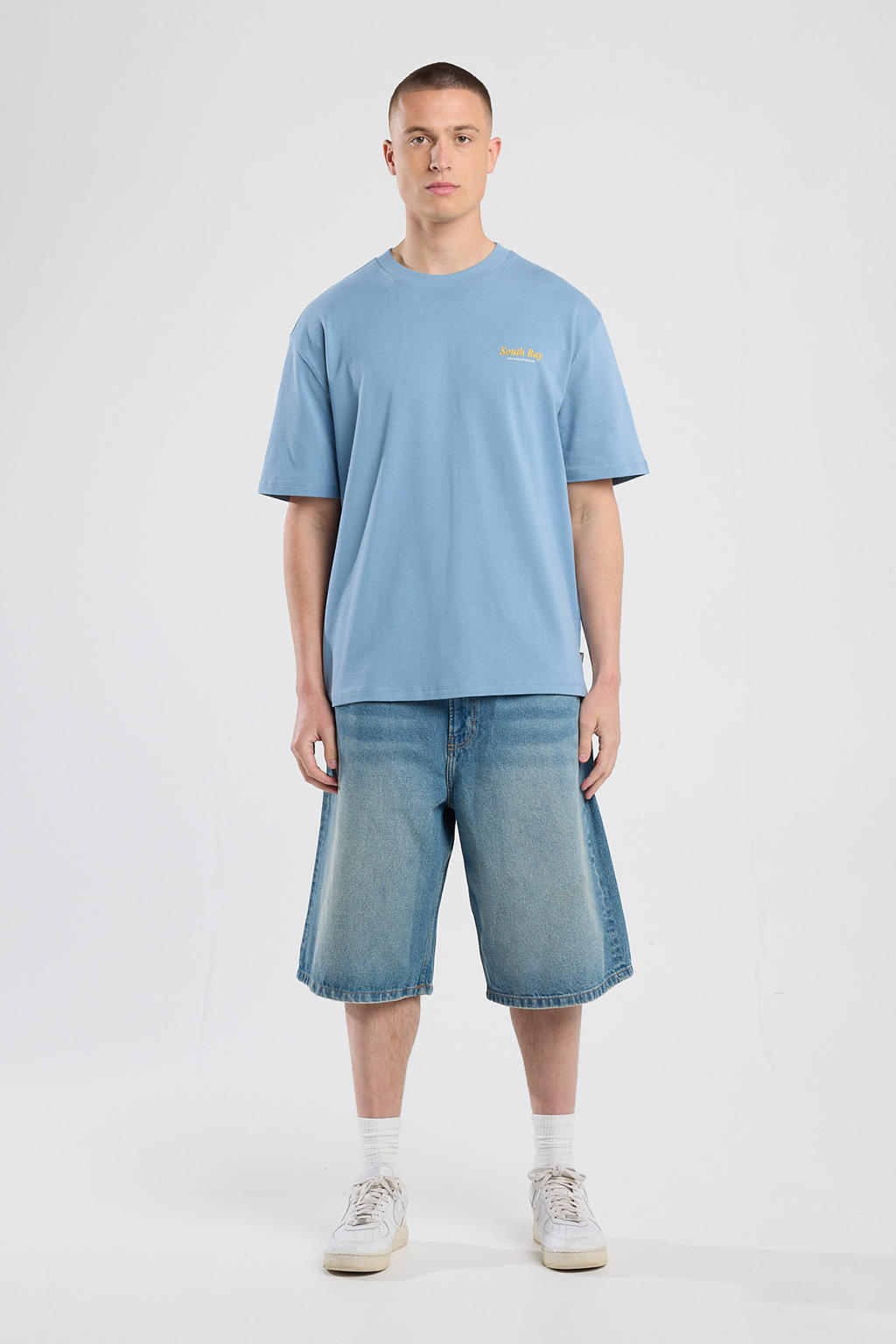 America Today denim loose short blauw