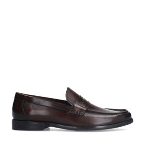   leren loafers donkerbruin