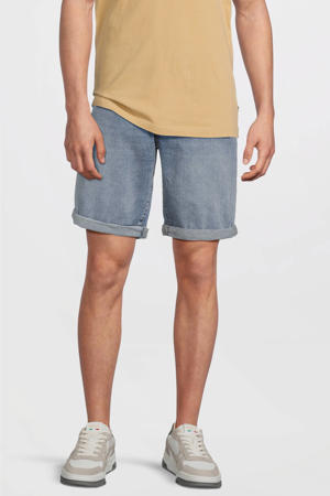 slim denim short stone used