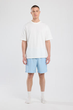 pyjamashort Lennon lichtblauw/wit