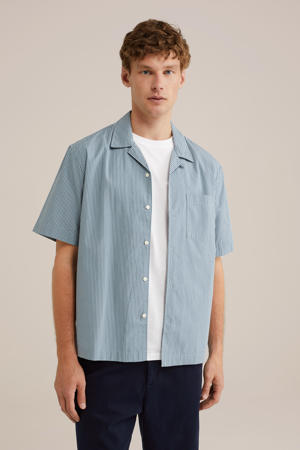 casual overhemd blauw