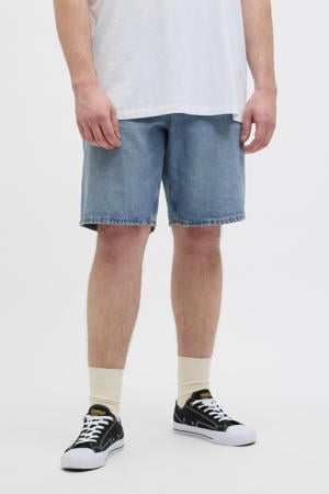 denim loose short medium blue denim