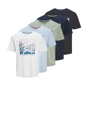 regular t-shirt JJCOLTON multi - (set van 5)