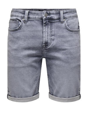 regular denim short grijs
