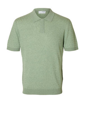 regular polo gebreid SLHCHANCE  iceberg green