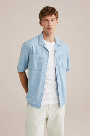 denim casual overhemd blauw