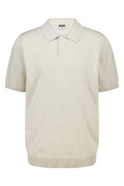 thumbnail: Beige heren America Today regular polo van katoen met effen, korte mouwen, klassieke kraag en knoopsluiting