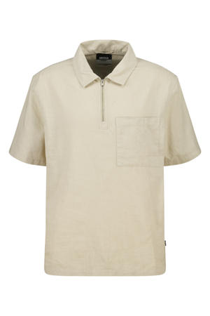 linnen casual overhemd beige