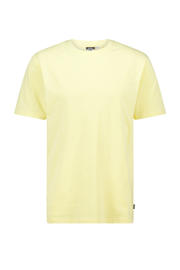 thumbnail: Gele heren America Today T-shirt van katoen met effen, korte mouwen en ronde hals